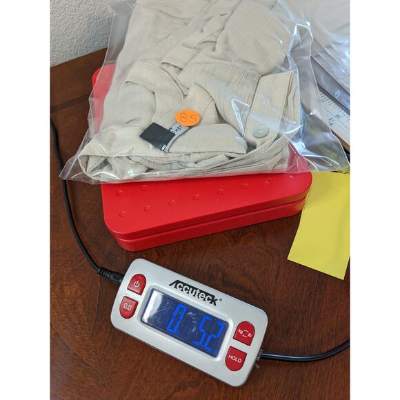 Zac & Rachel Draped Blouse L Cream Split V Neck Roll Tab Sleeve Tunic Button Up - Picture 7 of 9